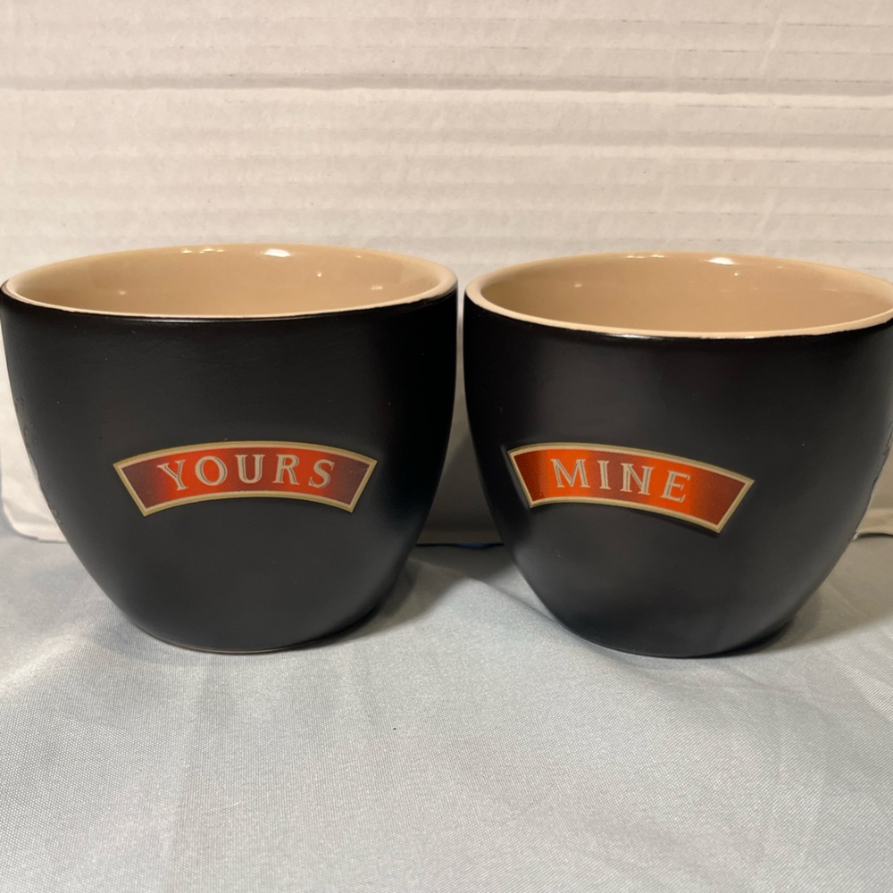 Black 'Yours & Mine' Ceramic Mug Set